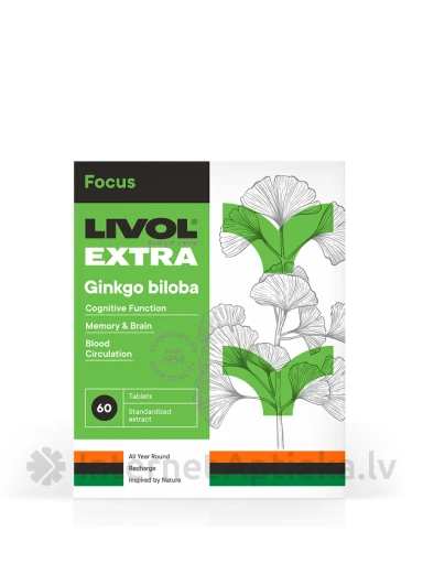 Livol Extra Ginkgo Biloba, 60 tabletes | internetaptieka.lv
