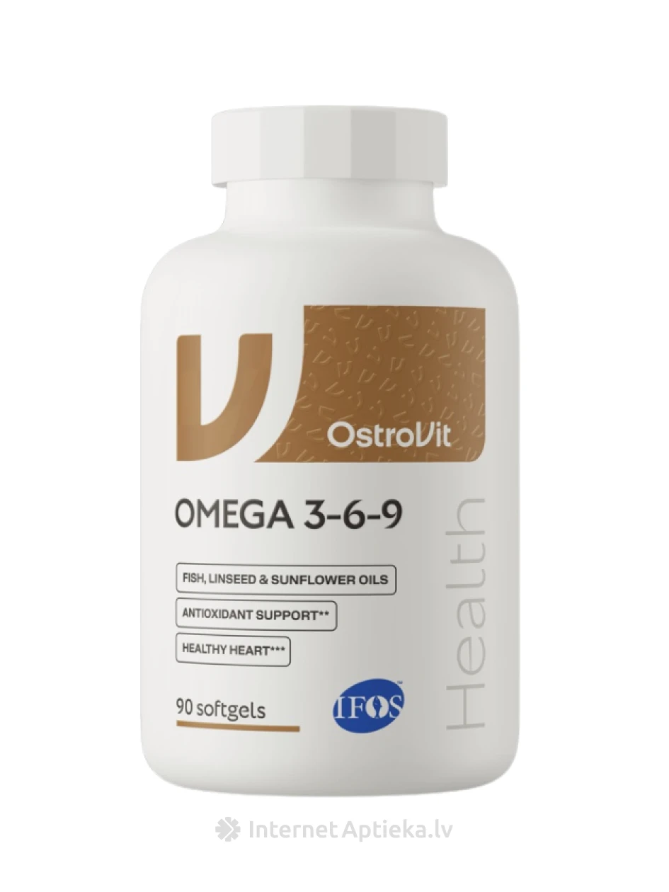 OstroVit Капсулы Omega 3-6-9, 90 шт. | internetaptieka.lv