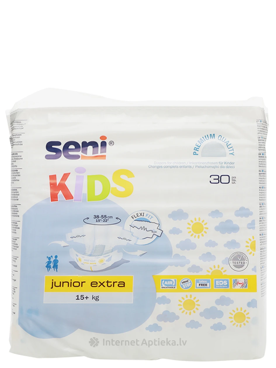 Seni Kids Junior Extra mähkmed 15-30 kg, 30 tk. | internetaptieka.lv