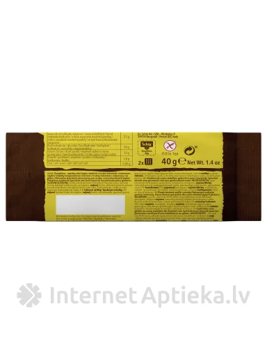 Schär Quadritos безглютеновый вафельный батончик с какао в глазури из черного шоколада, 40 г (2 х 20 г) | internetaptieka.lv