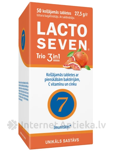 LactoSeven Trio 3in1, 50 таблеток | internetaptieka.lv
