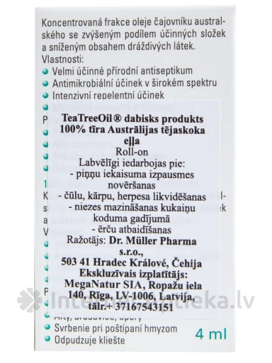 Austraalia teepuuõliga rull, 4 ml | internetaptieka.lv