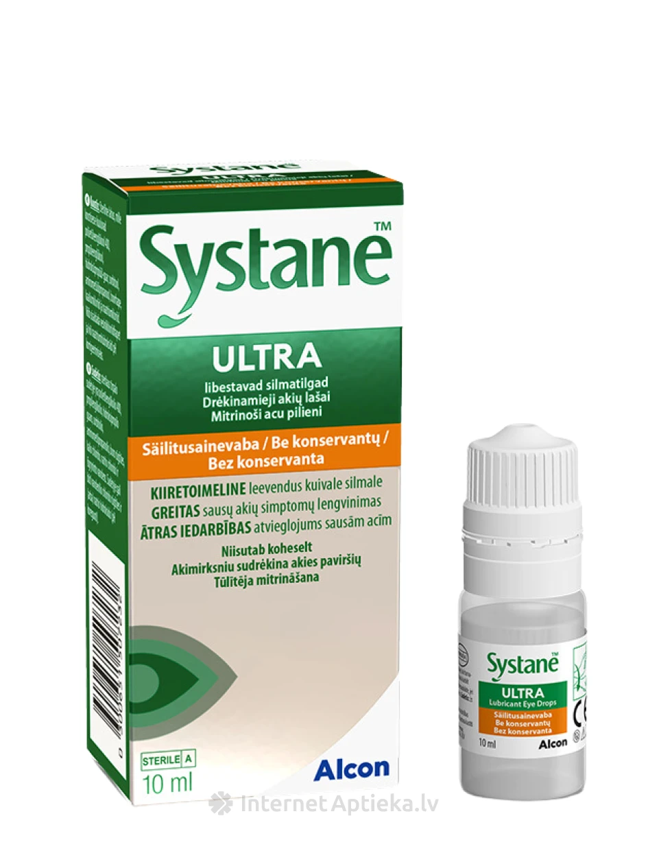 Systane Ultra niisutavad silmatilgad ilma säilitusaineteta, 10 ml | internetaptieka.lv