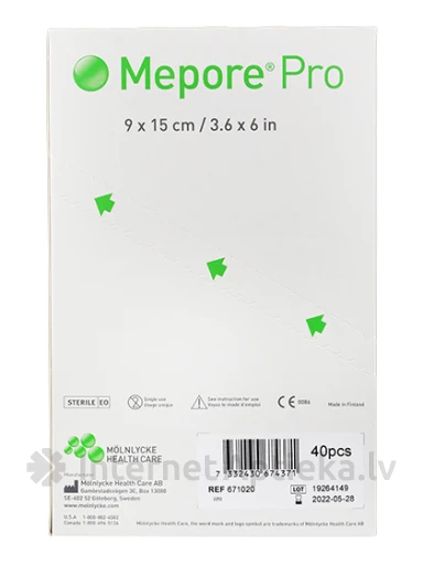 Mepore Pro sterils plāksteris 9 x 15 cm, 40 gb. | internetaptieka.lv