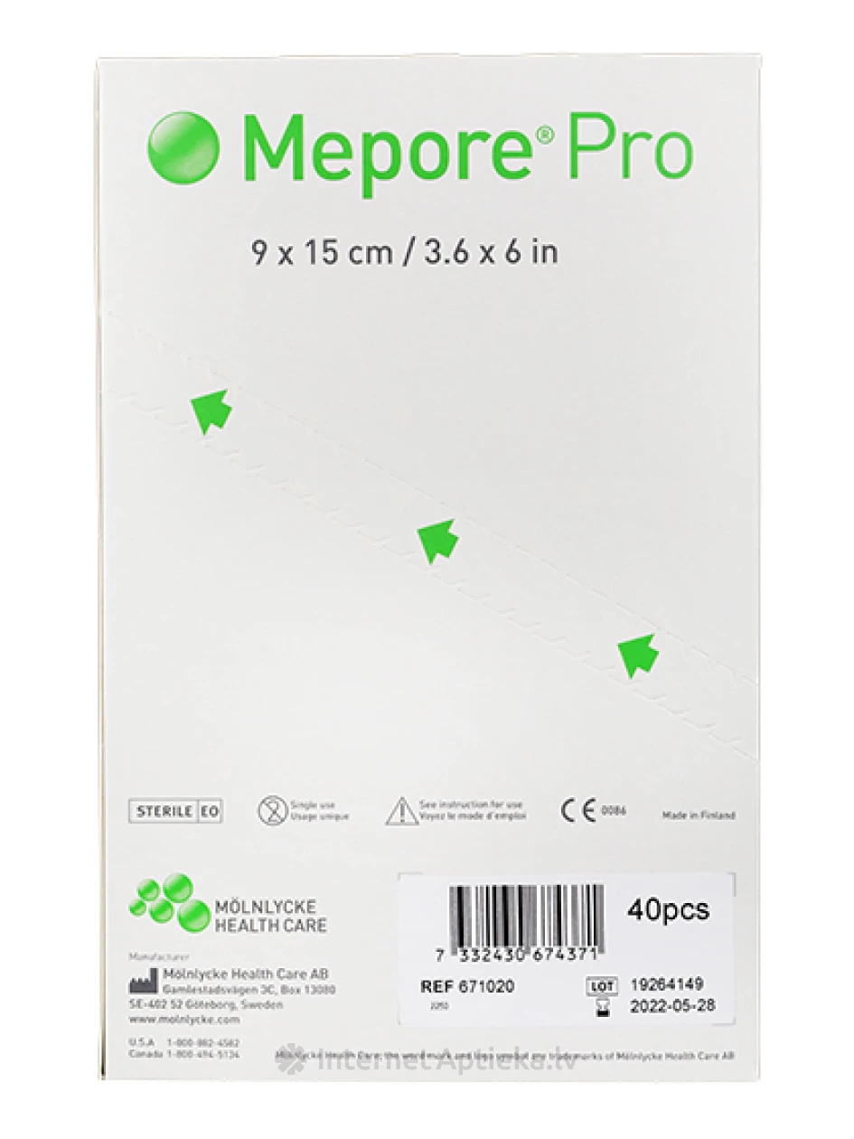Mepore Pro Стерильный пластырь 9 х 15 см, 40 шт. | internetaptieka.lv