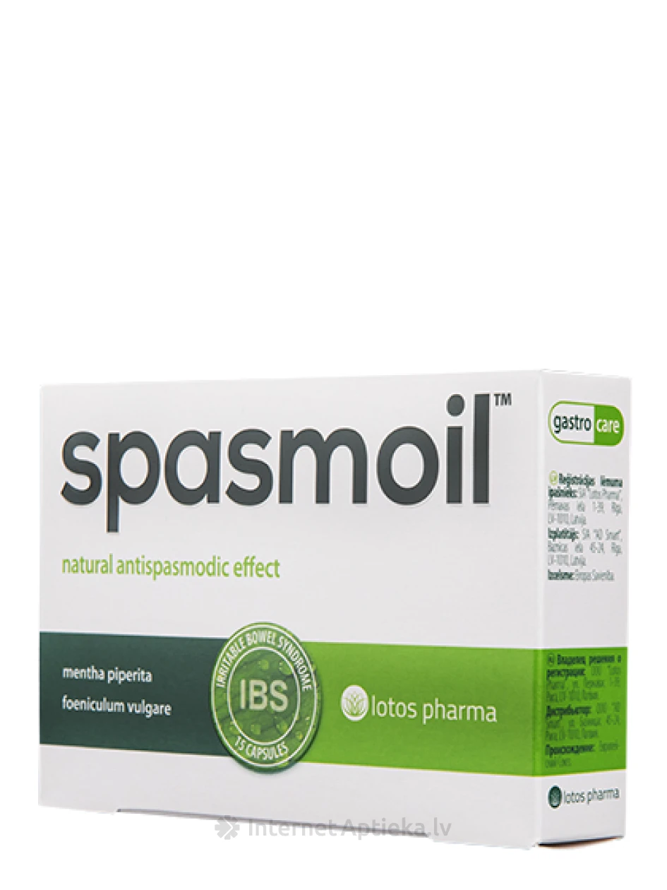 Spasmoil kapslid kõhuspasmidele, 15 kapslit | internetaptieka.lv
