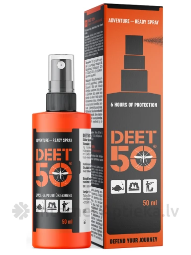 DEET 50 Спрей для отпугивания насекомых, 50 мл | internetaptieka.lv