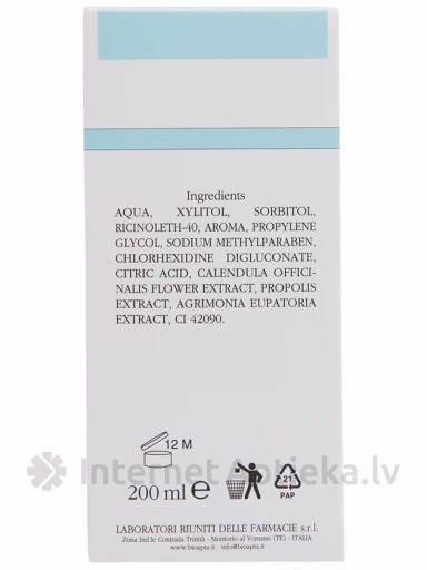 Bioapta Apta-Oral Blu mutes skalojamais līdzeklis ar augu ekstraktiem, 200 ml | internetaptieka.lv