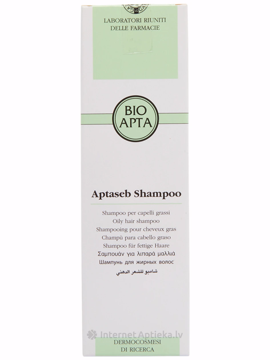 Bioapta Aptaseb безсульфатный шампунь для жирных волос, 200 мл | internetaptieka.lv