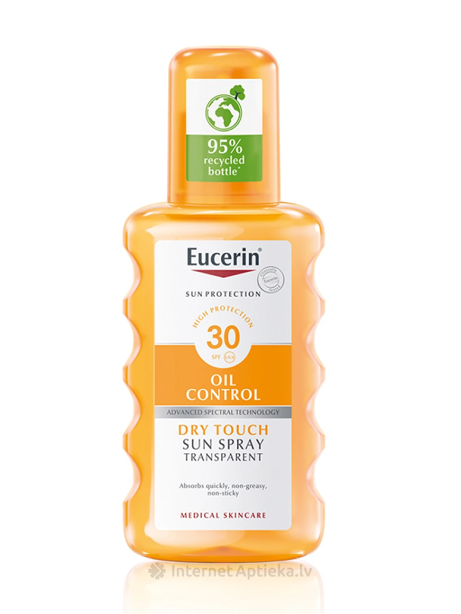 Eucerin Sun sensitive protect bezkrāsains izsmidzināms sauļošanās losjons spf 30, 200 ml | internetaptieka.lv