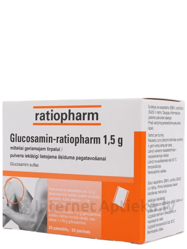 Glucosamin-Ratiopharm pulber 1,5 g, 20 pakki | internetaptieka.lv