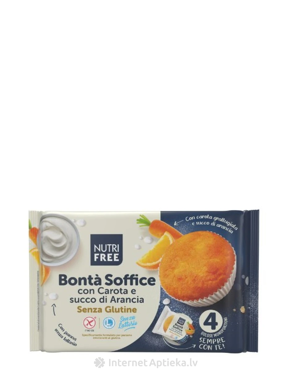 NUTRIFREE gluteenivabad koogikesed porgandi- ja apelsinimahlaga, 4 tk. | internetaptieka.lv