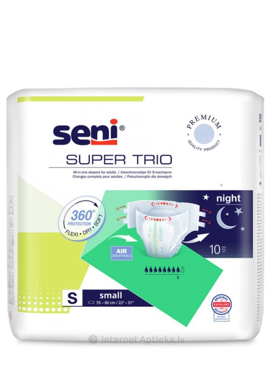 Seni Super Trio Small autiņbiksītes Night, 10 gb. | internetaptieka.lv