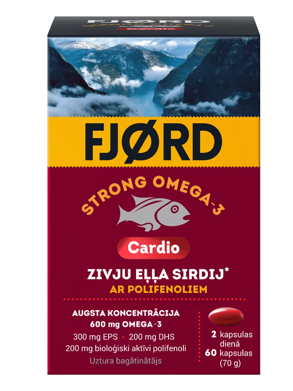 FJORD STRONG OMEGA -3 Cardio, 60 kapslit | internetaptieka.lv