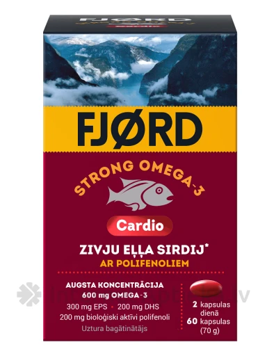 FJORD STRONG OMEGA -3 Cardio, 60 kapsulas | internetaptieka.lv