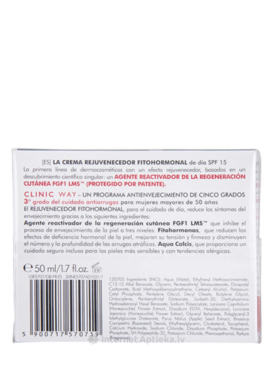 Clinic Way 3 fütohormonaalne noorendav päevakreem SPF15-ga, 50 ml | internetaptieka.lv