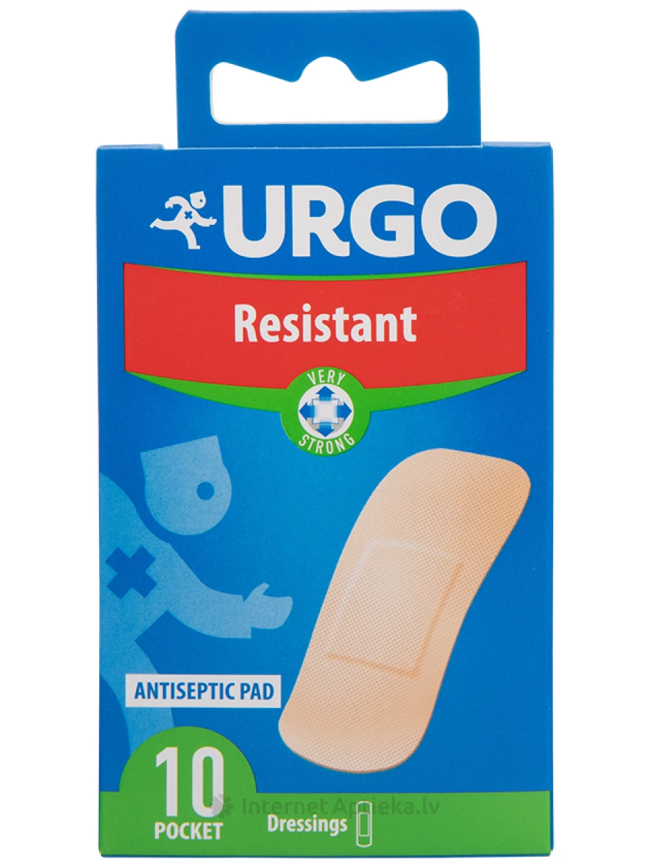 Urgo Resistant izturīgs plāksteris 1.9 x 7.2 cm, 10 gb. | internetaptieka.lv