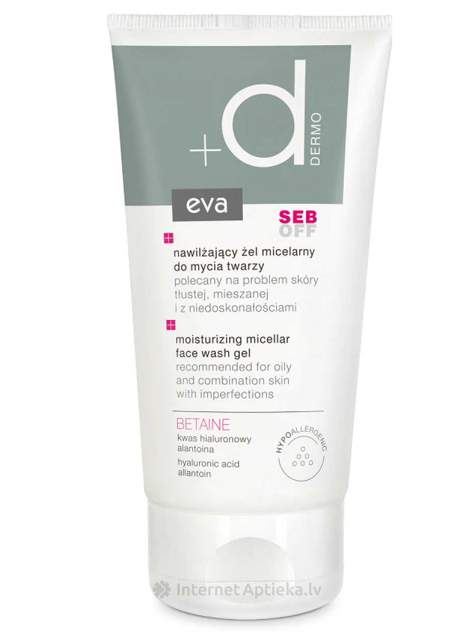 Eva Dermo Seb Off niisutav mitsellaarveel näopesuks, 150 ml | internetaptieka.lv