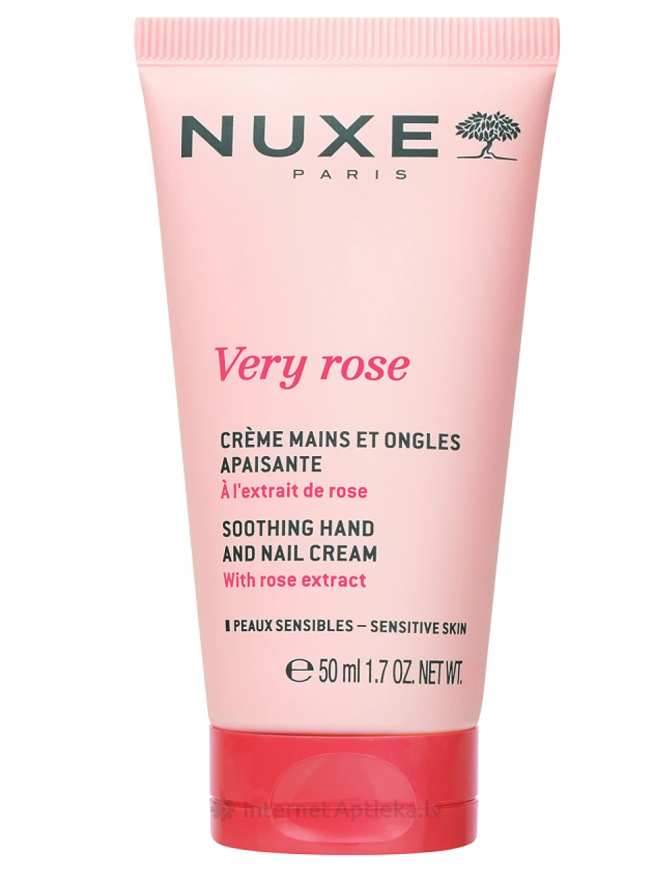 NUXE VERY ROSE nomierinošs roku un nagu krēms, 50 ml | internetaptieka.lv