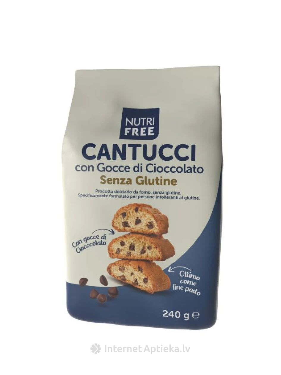 NUTRIFREE bezglutēna cepumi ar šokolādes gabaliņiem, 240 g | internetaptieka.lv