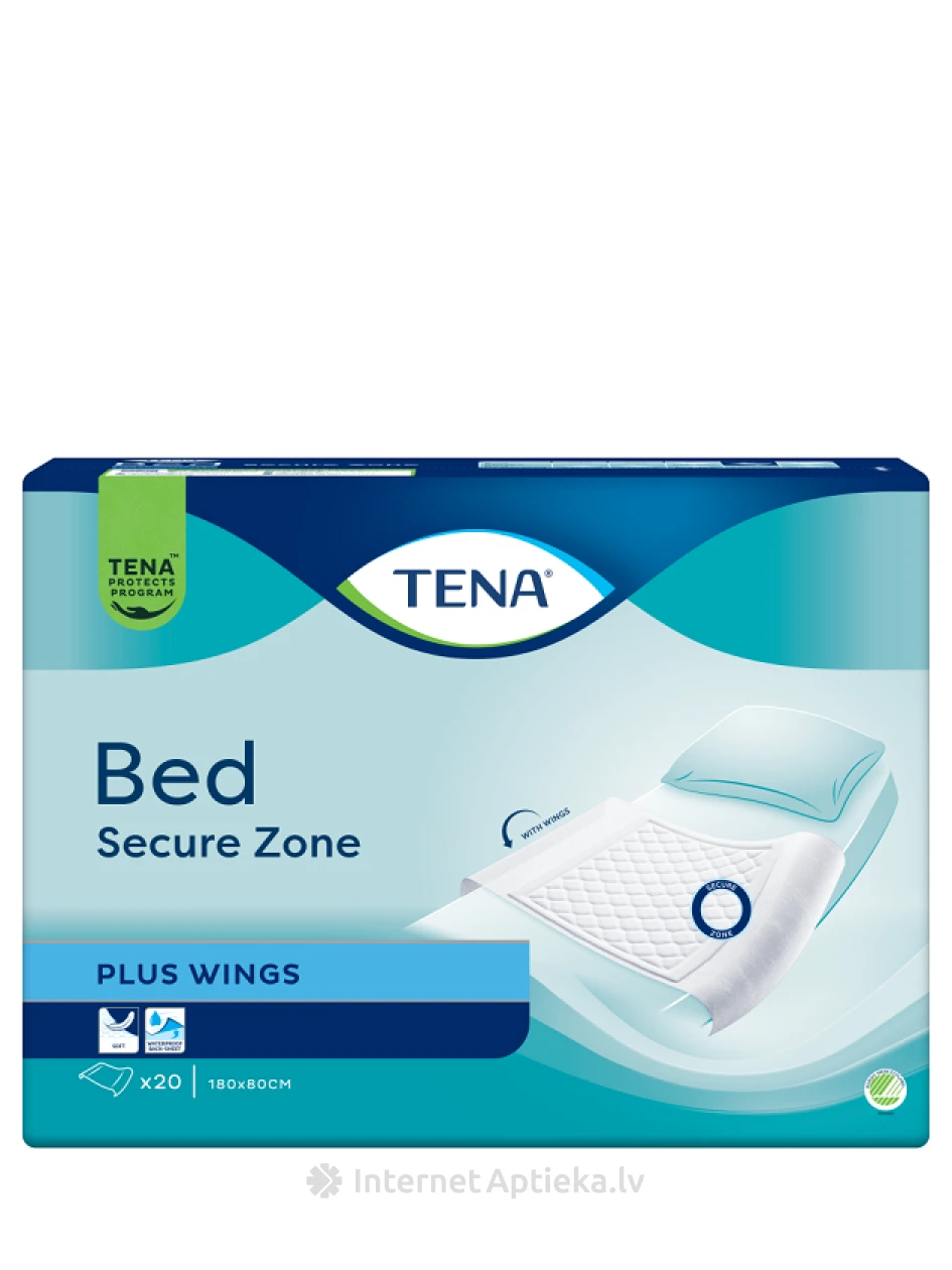 Tena Bed Plus Wings защитные простыни 180х80см, 20 шт. | internetaptieka.lv