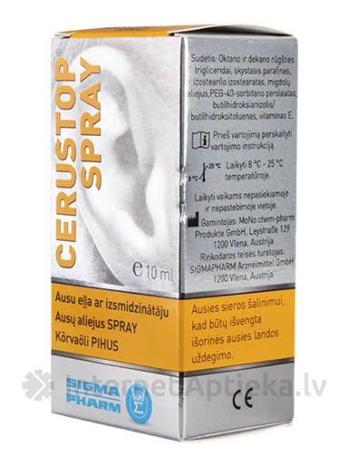 Cerustop Spray ausu eļļa, 10 ml | internetaptieka.lv
