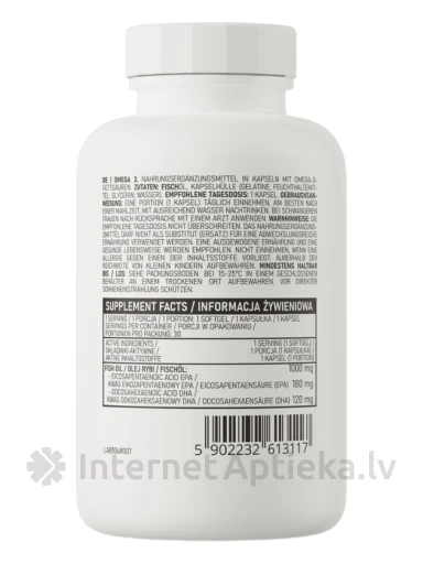 OstroVit Omega3 капсулы, 30 шт. | internetaptieka.lv