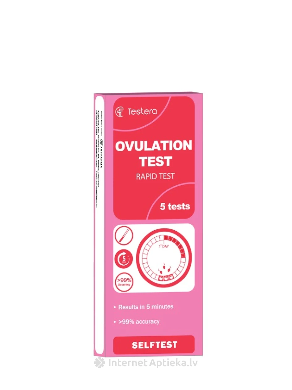 Testera Ovulatsiooni test hLH, 5 tk. | internetaptieka.lv