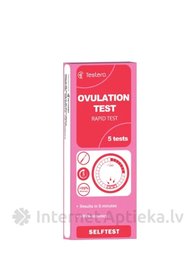Testera Tests ovulācijas notekšanai hLH, 5 gb. | internetaptieka.lv