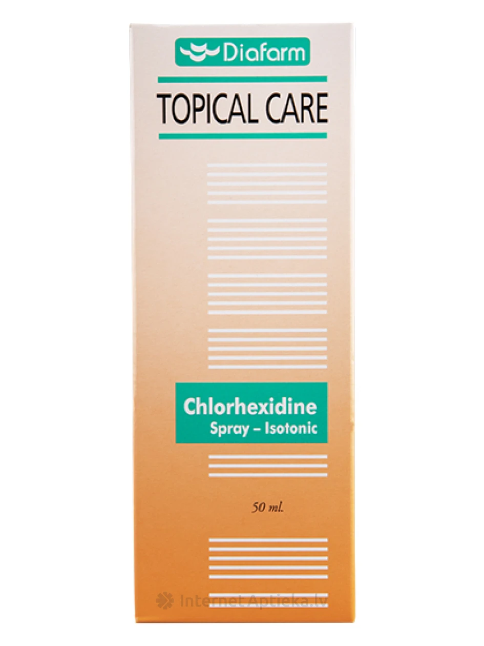 Diafarm Chlorhexidine спрей для заживления кожи собак и кошек, 50 мл | internetaptieka.lv