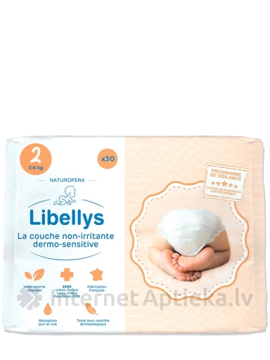 Подгузники Libellys Dermo-Sensitive “S” (3-6 кг), 30 шт. | internetaptieka.lv