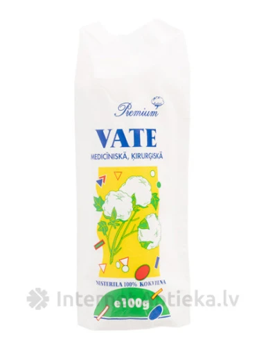 Premium vate medicīniskā, ķirurģiskā, 100 g | internetaptieka.lv
