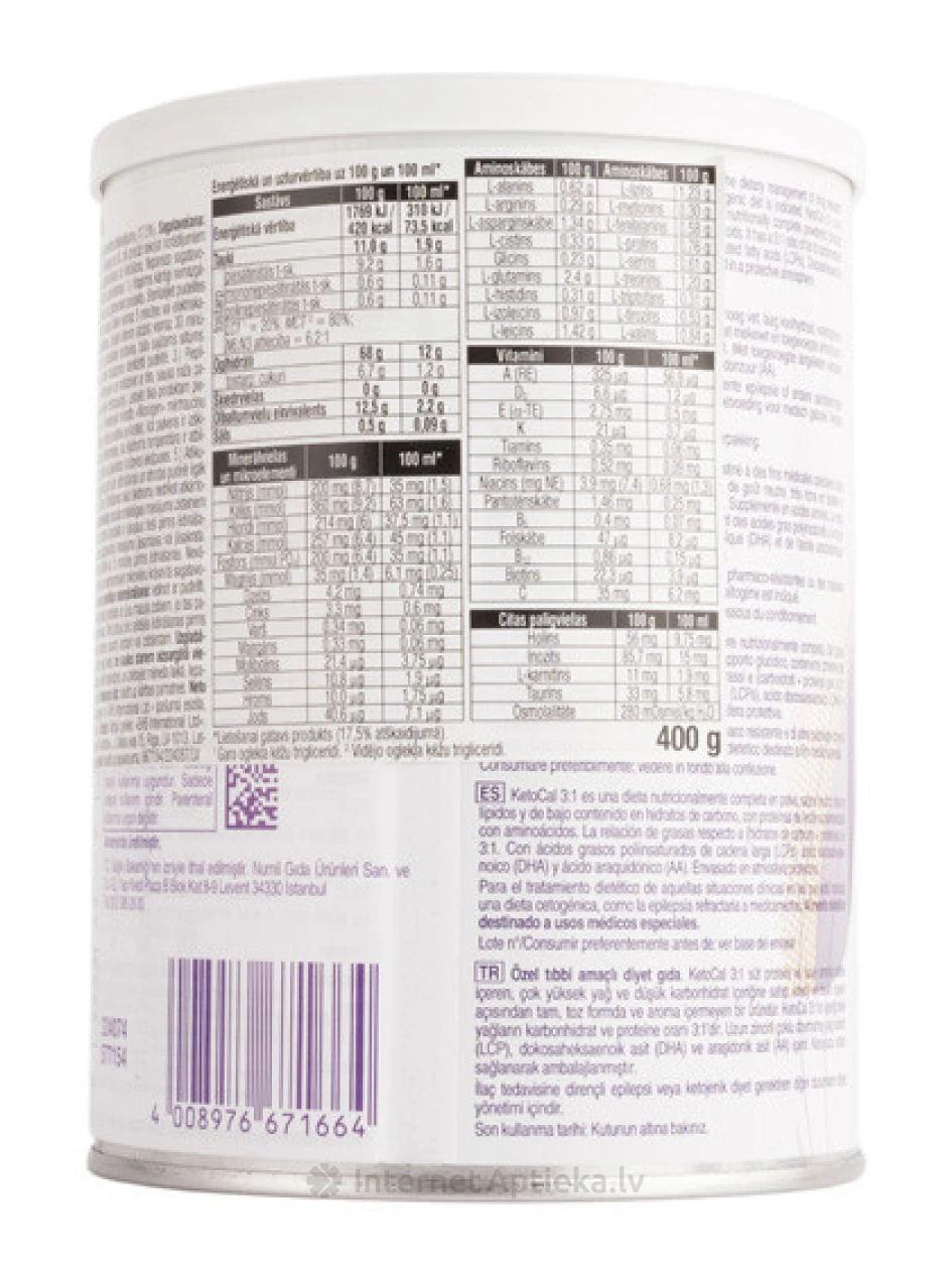 Nutricia Ketocal 3: 1 для детей, 300 г | internetaptieka.lv