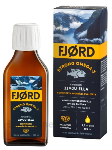 FJØRD strong omega-3 zivju eļļa, 100 ml | internetaptieka.lv