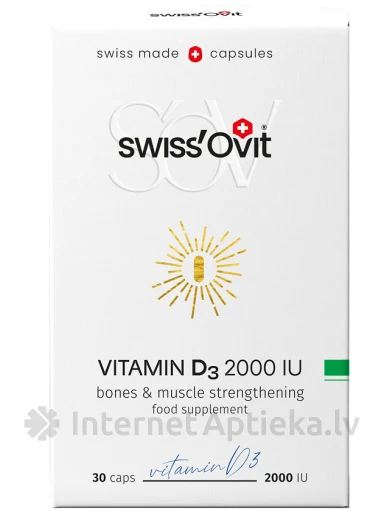 Swiss´Ovit Витамин D3 2000IU, 30 капсул | internetaptieka.lv