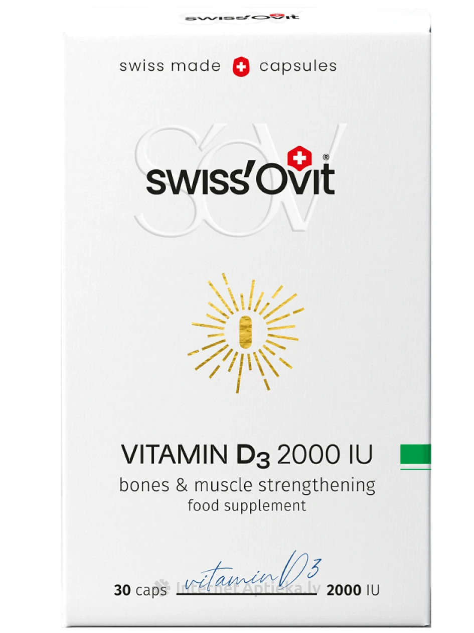 Swiss´Ovit Vitamiin D3 2000IU, 30 kapslid | internetaptieka.lv