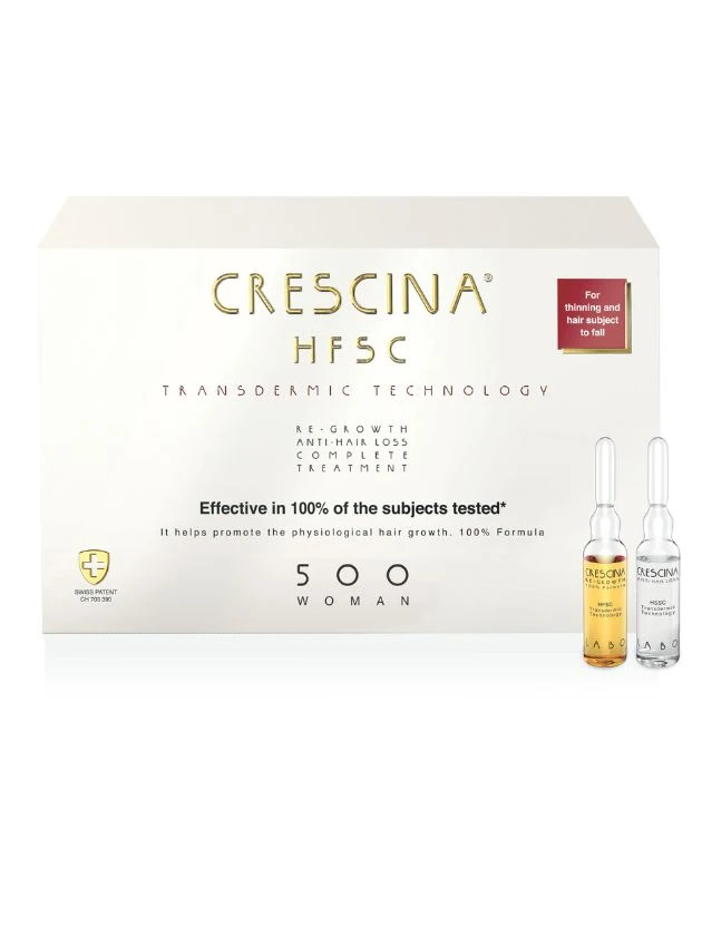 CRESCINA TRANSDERMIC ampulas pret matu izkrišanu 500, sievietēm, 20 ampulas