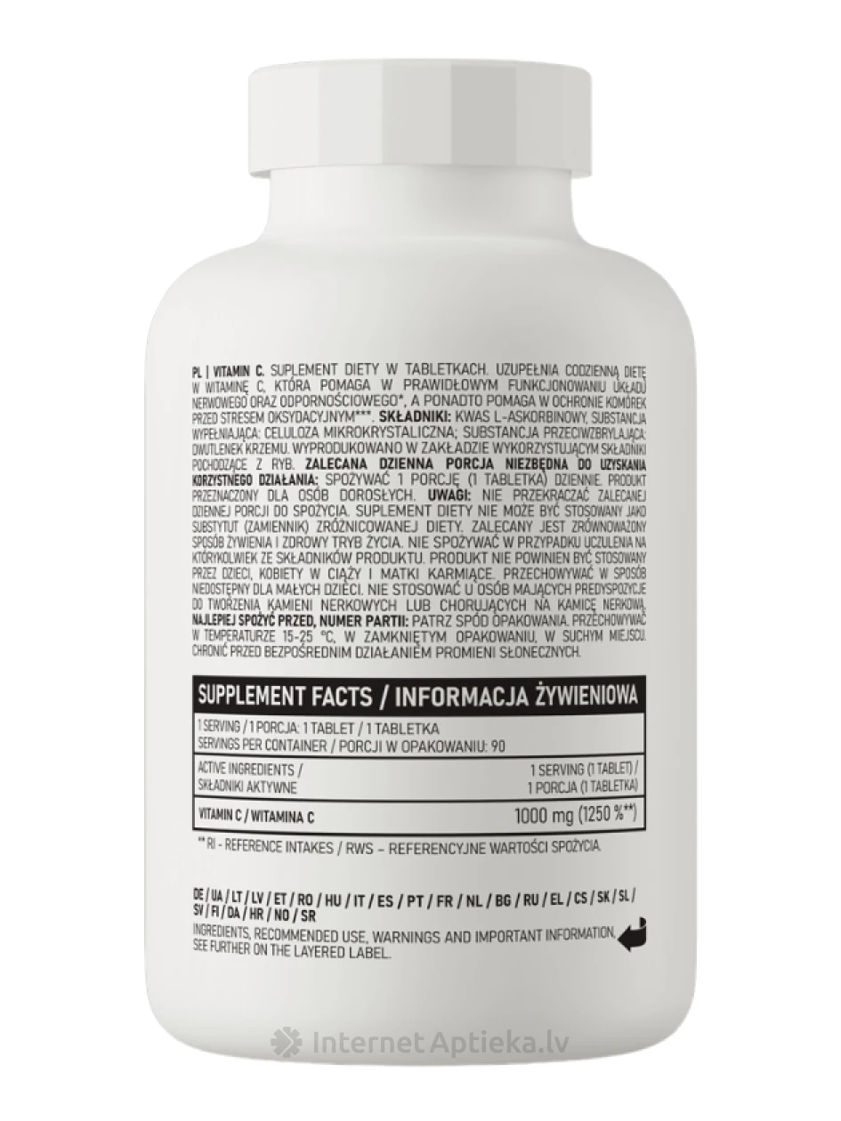 OstroVit Vitamin C tabletid, 90 tk. | internetaptieka.lv