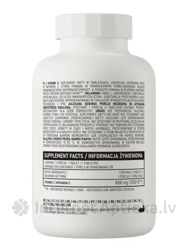 OstroVit Vitamin C tabletid, 90 tk. | internetaptieka.lv