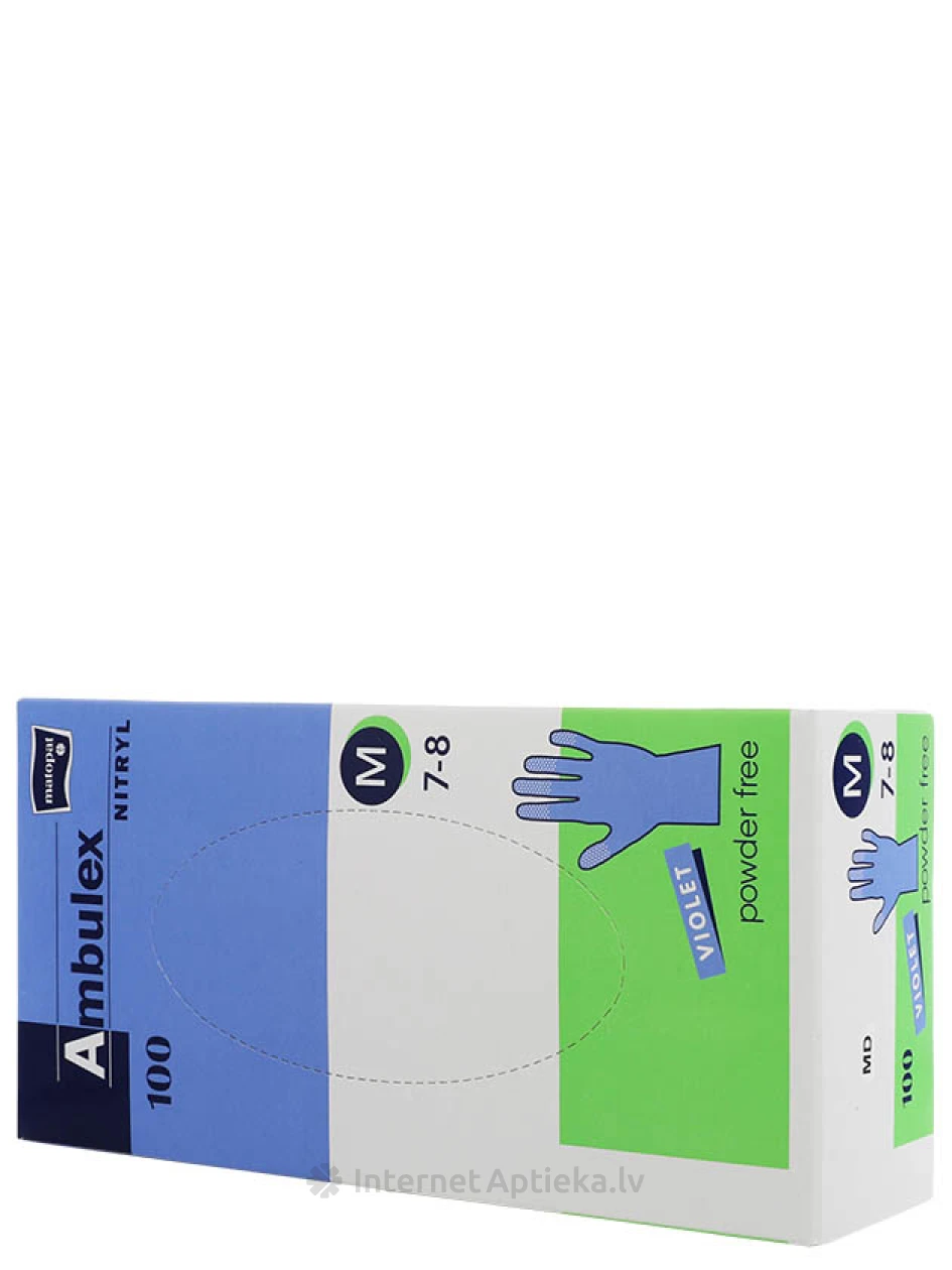 Перчатки нитриловые Ambulex фиолетовые, 100 шт. | internetaptieka.lv