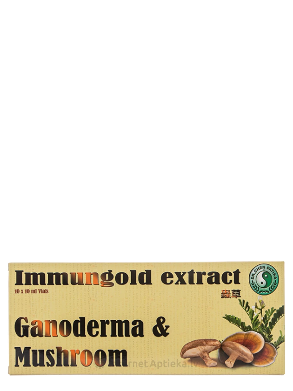 Immungold Extract Ganoderma & Mushroom, 10 питьевых ампул | internetaptieka.lv