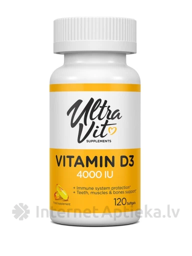 ULTRAVIT Vitamin D3 4000 IU, 120 kapsulas | internetaptieka.lv