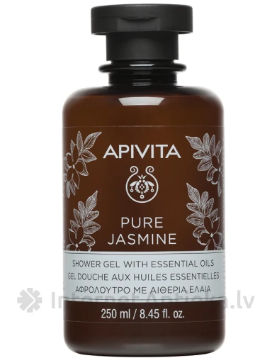 APIVITA ŠVARUS JASMINE dušo gelis su eteriniais aliejais ir jazminais, 250 ml | internetaptieka.lv