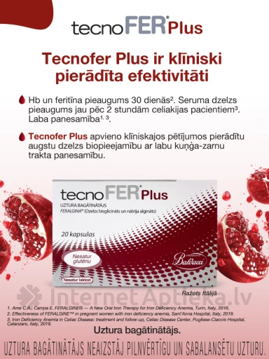 TecnoFer Plus 30 mg, 20 kapsulas | internetaptieka.lv