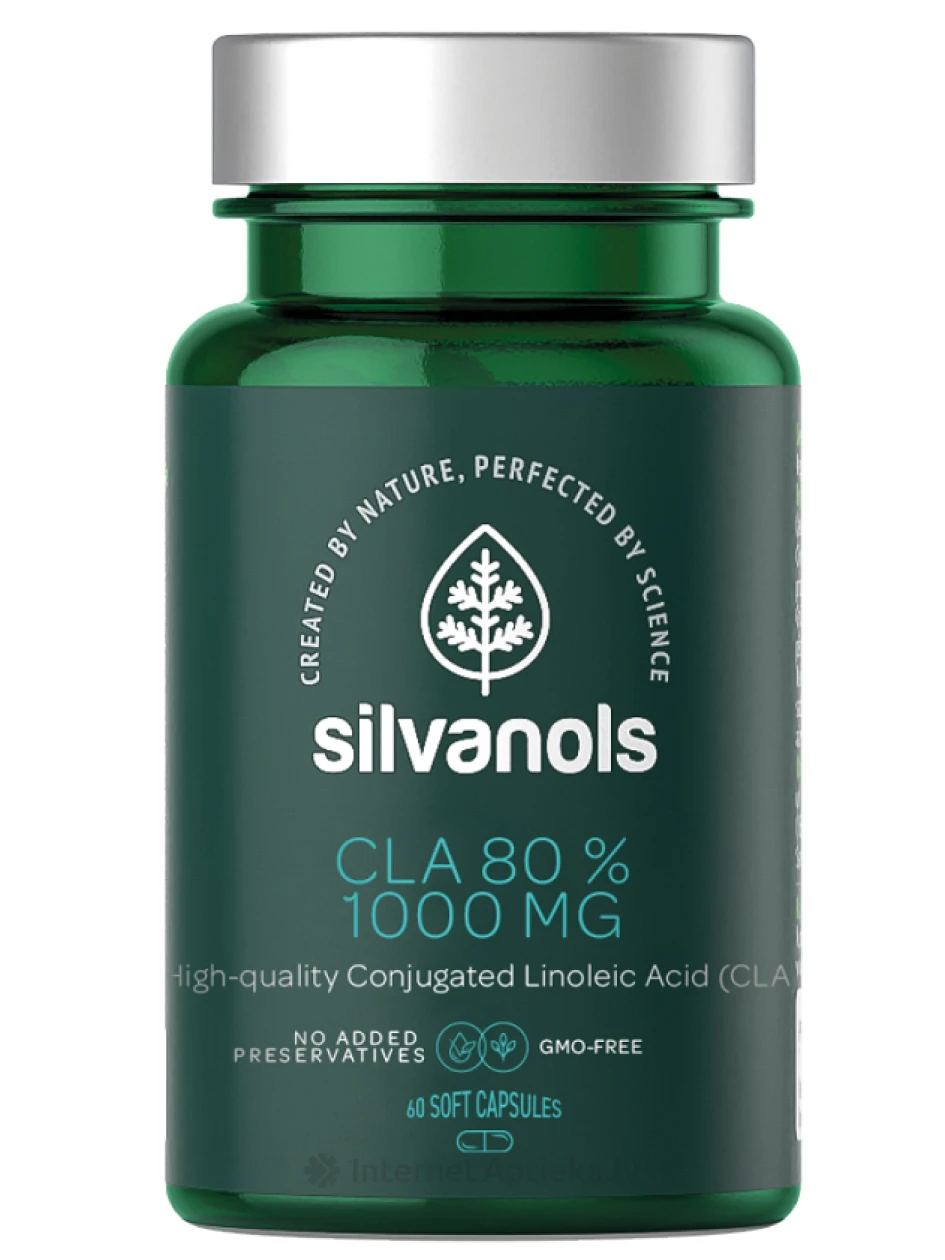 Silvanols CLA 80 % 1000 mg, 60 капсул | internetaptieka.lv