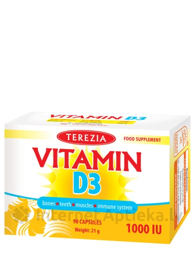 Terezia Vitamīns D3 1000 IU, 90 kapsulas | internetaptieka.lv