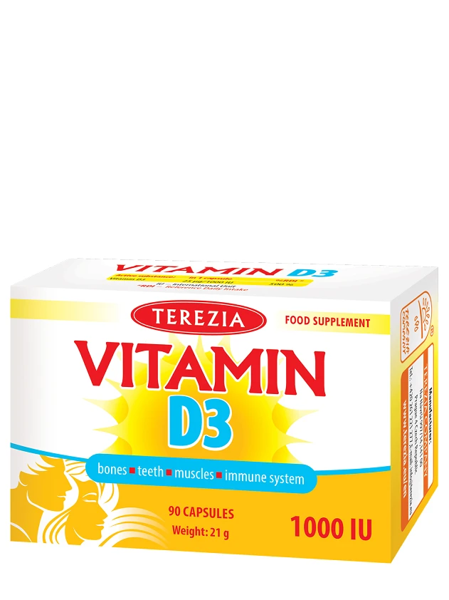 Terezia Vitamīns D3 1000 IU, 90 kapsulas