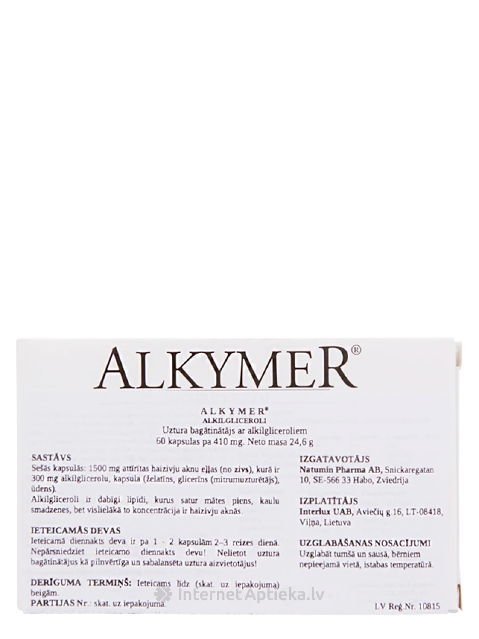 Alkymer haizivs aknu eļļa, 60 kapsulas | internetaptieka.lv
