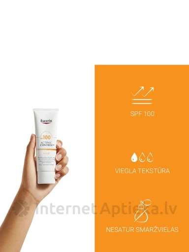 Eucerin Actinic Control MD SPF100 флюид для кожи, -ащита от кератоза и немеланомного рака кожи, 80 МЛ | internetaptieka.lv