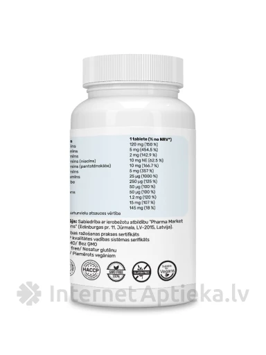 Raud + vitamiinid ja mineraalained tabletti, 30 tk. | internetaptieka.lv